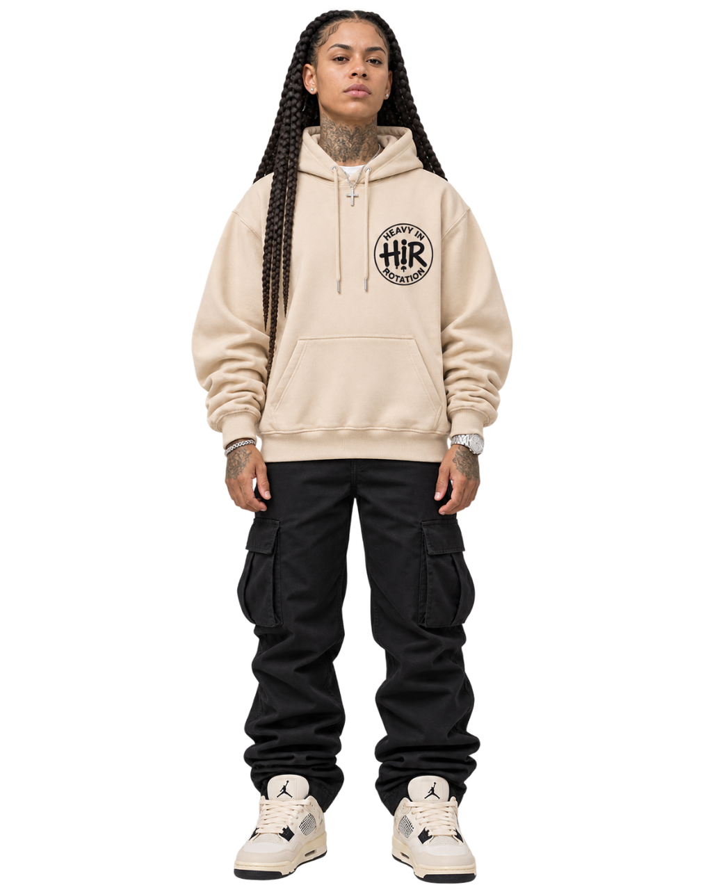 CREAM CIRCLE HOODIE
