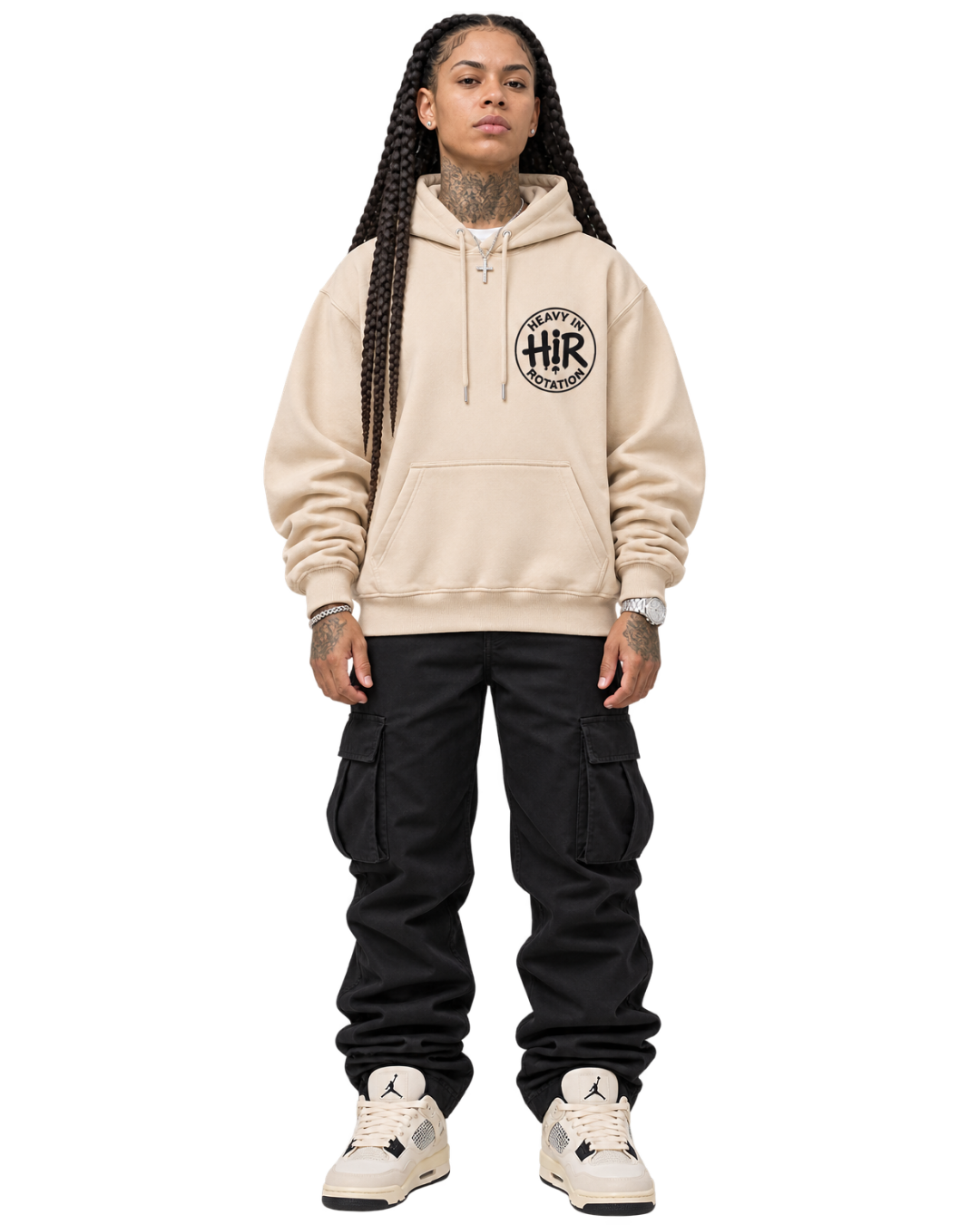 CREAM CIRCLE HOODIE