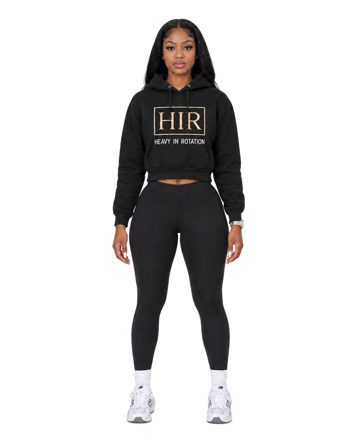 BARCODE CROP HOODIE
