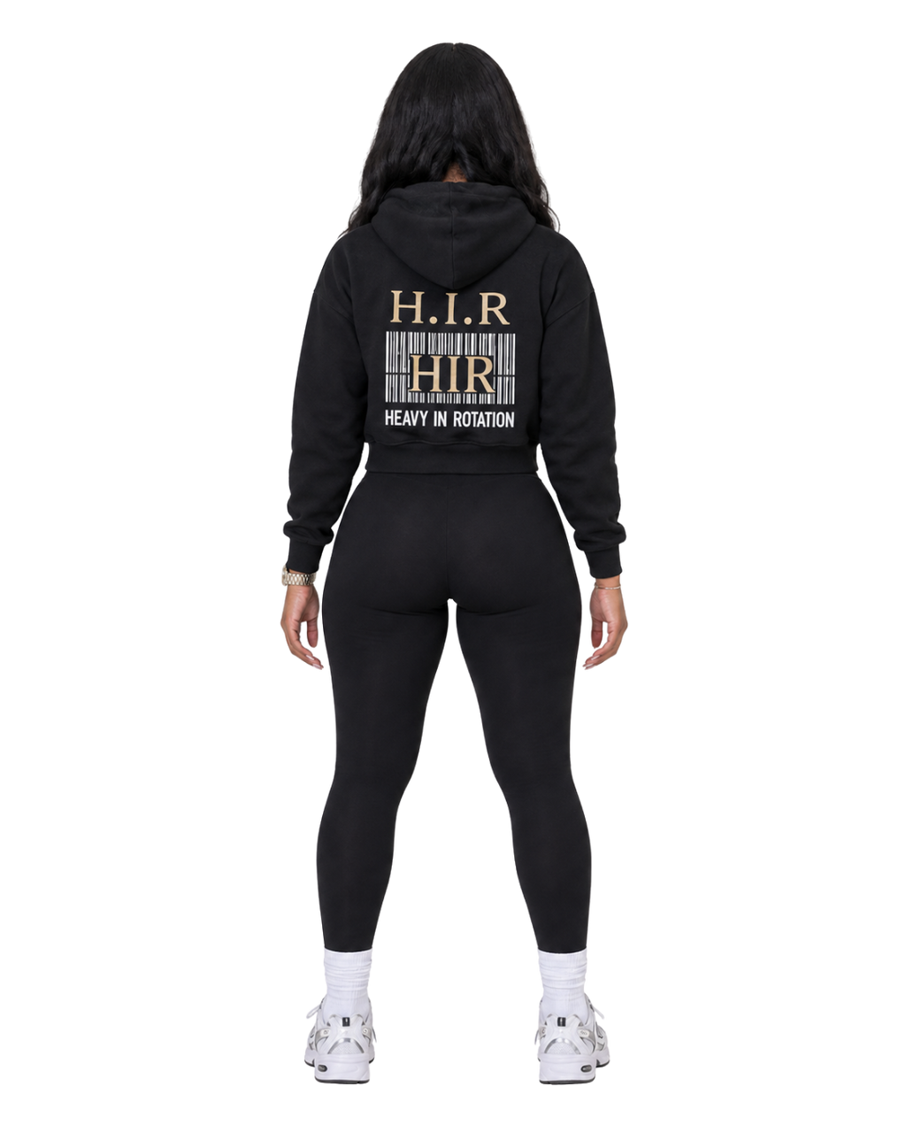 BARCODE CROP HOODIE