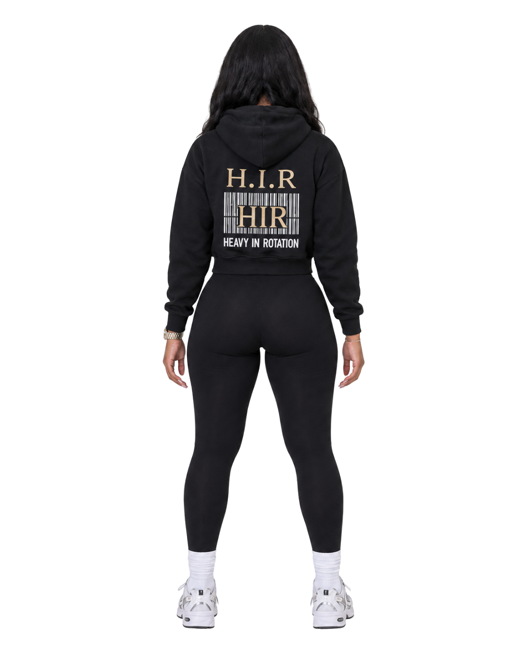 BARCODE CROP HOODIE