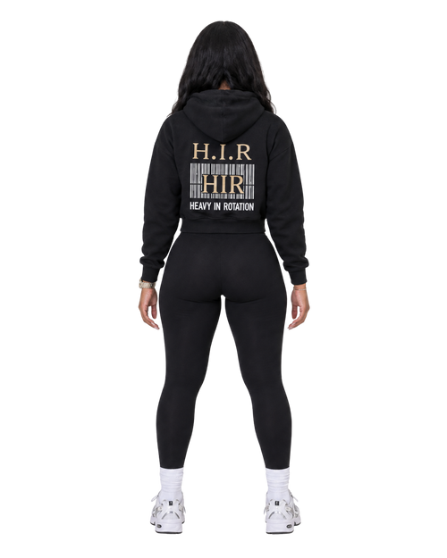 BARCODE CROP HOODIE