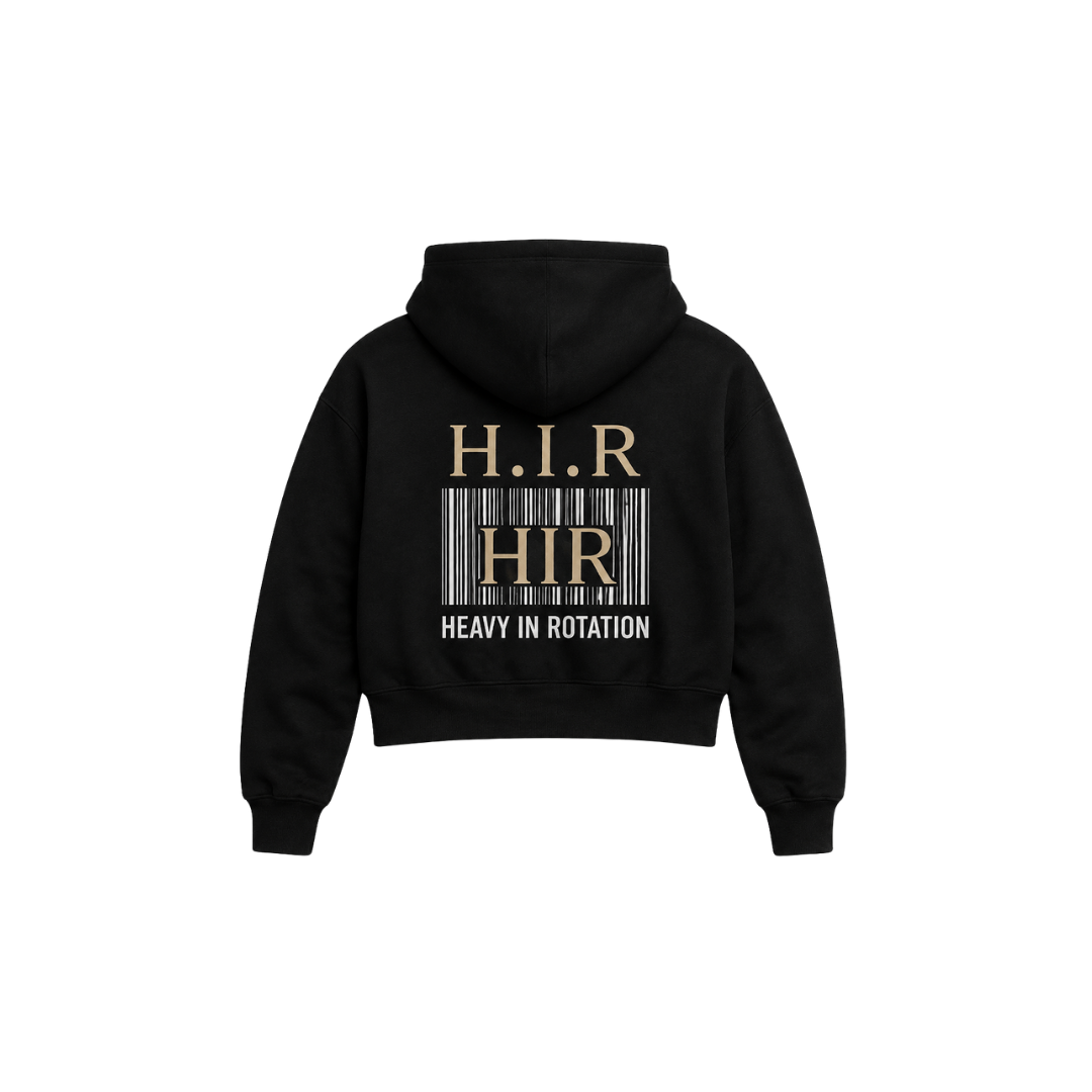 BARCODE CROP HOODIE