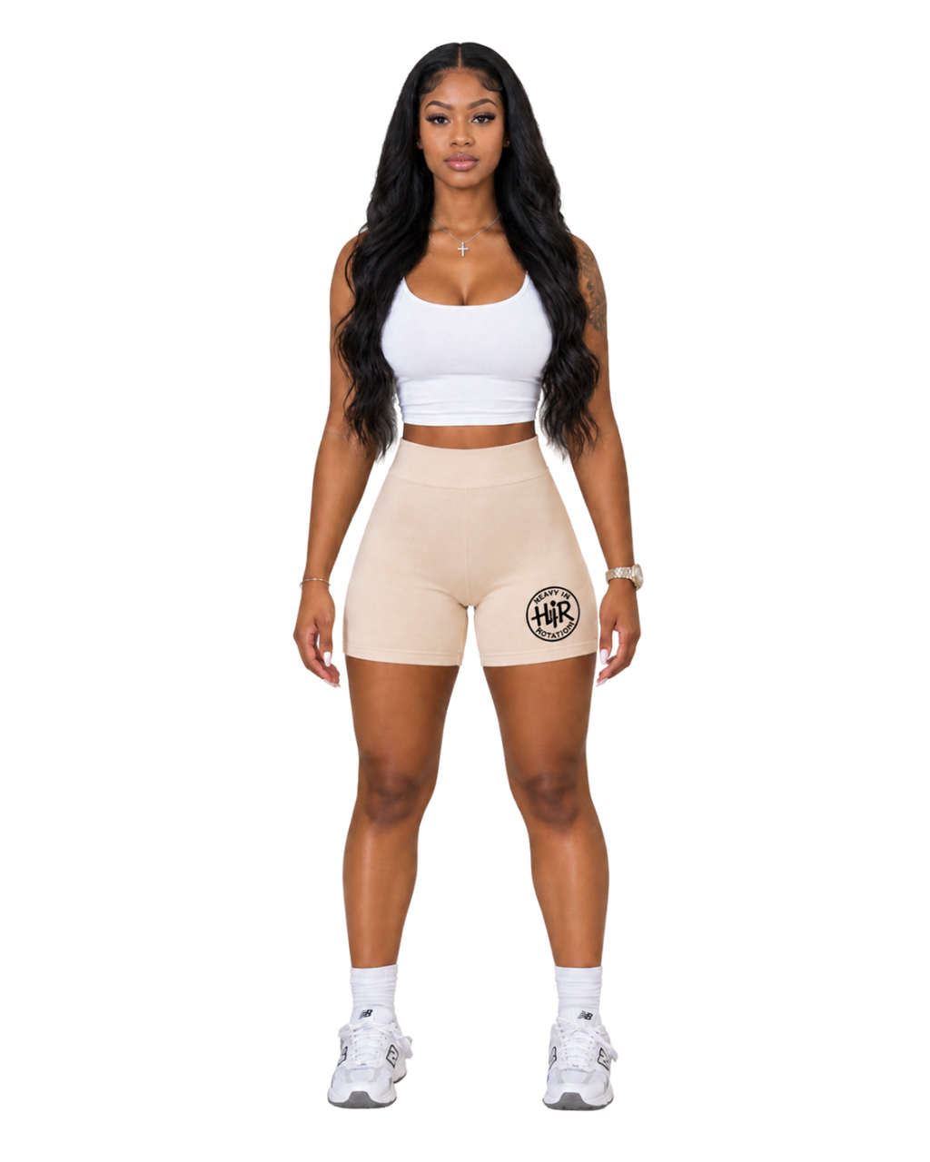 CREAM SCULPT BIKER TIGHTS