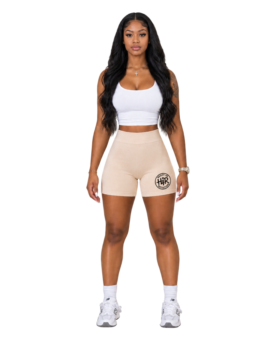 CREAM SCULPT BIKER TIGHTS